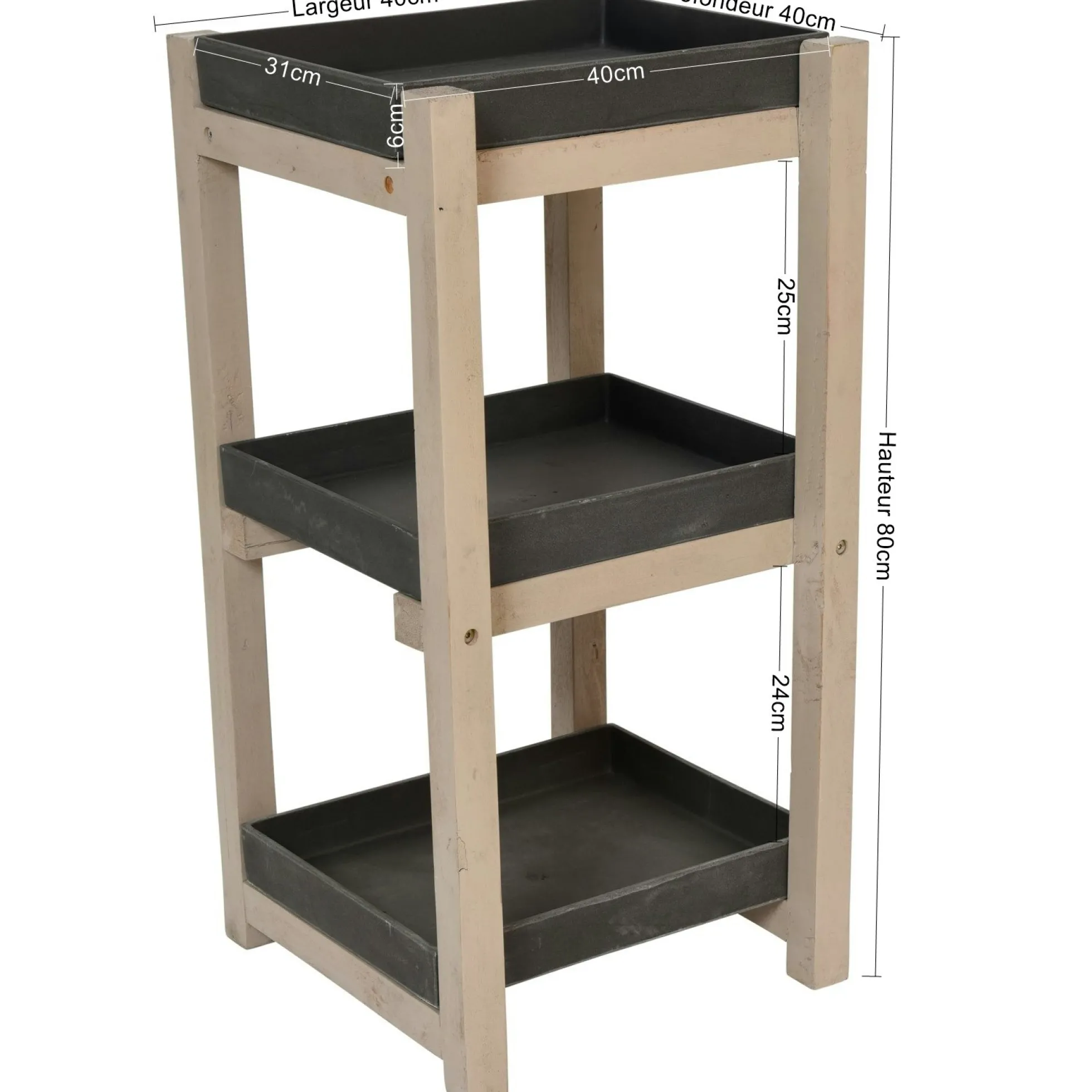 Etagère plante intérieur/extérieur gris foncé