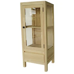 Etagère 1 porte 1 tiroir hévéa 120cm OLGA