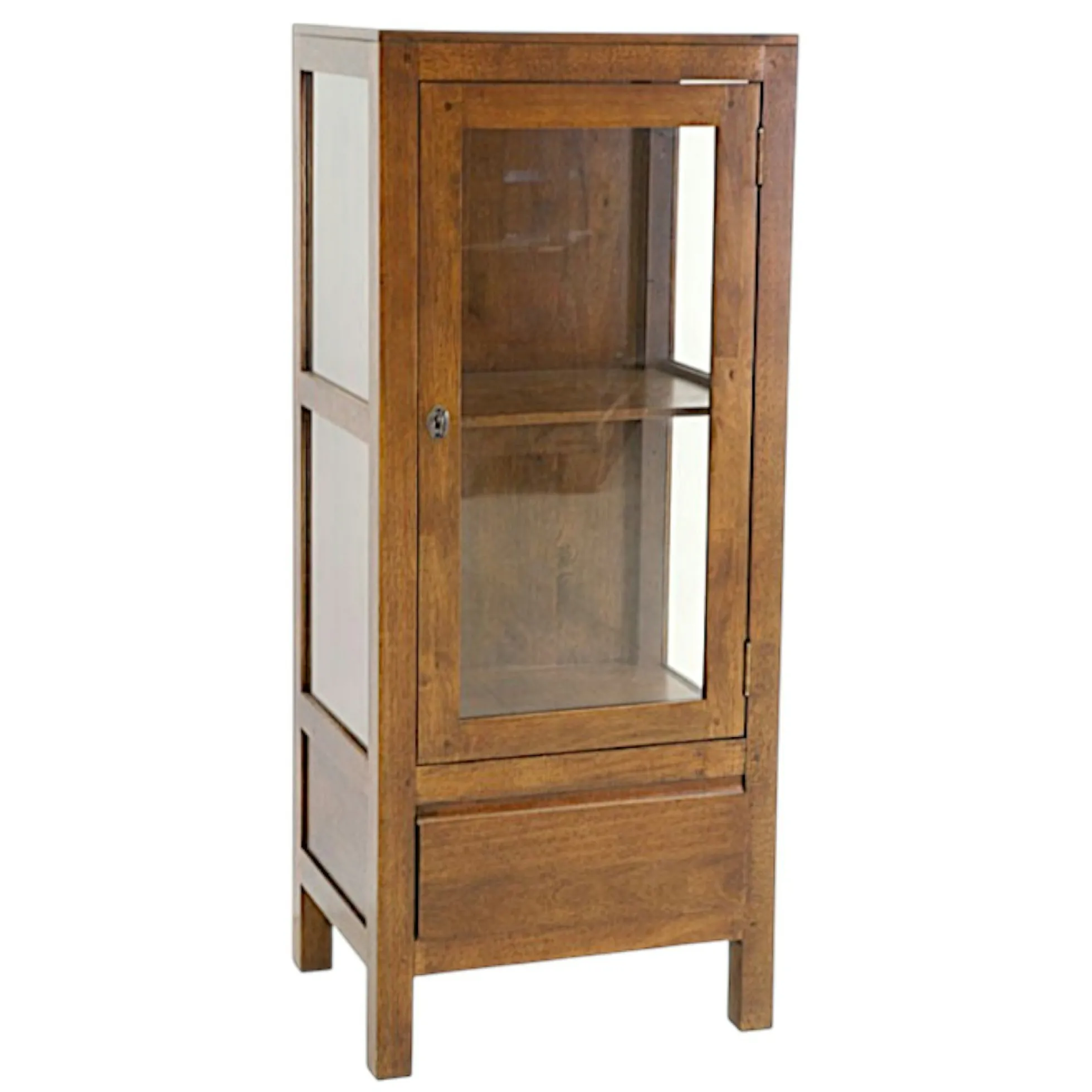 Etagère 1 porte 1 tiroir hévéa 120cm OLGA
