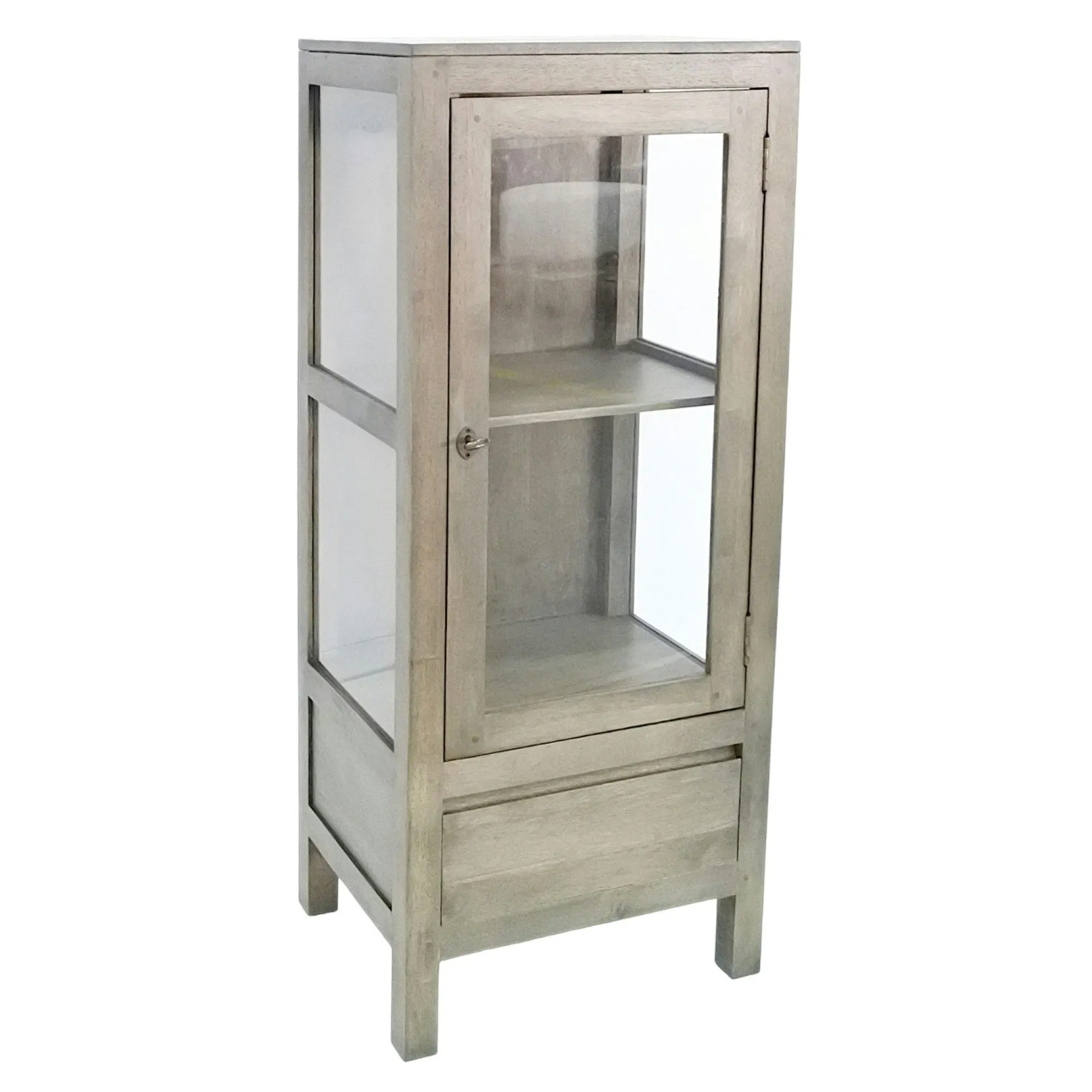 Etagère 1 porte 1 tiroir hévéa 120cm OLGA