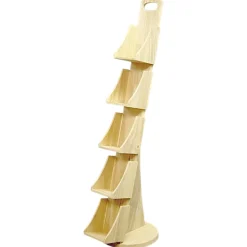 Etagère range CD/DVD hévéa 31x43x120cm MAORI