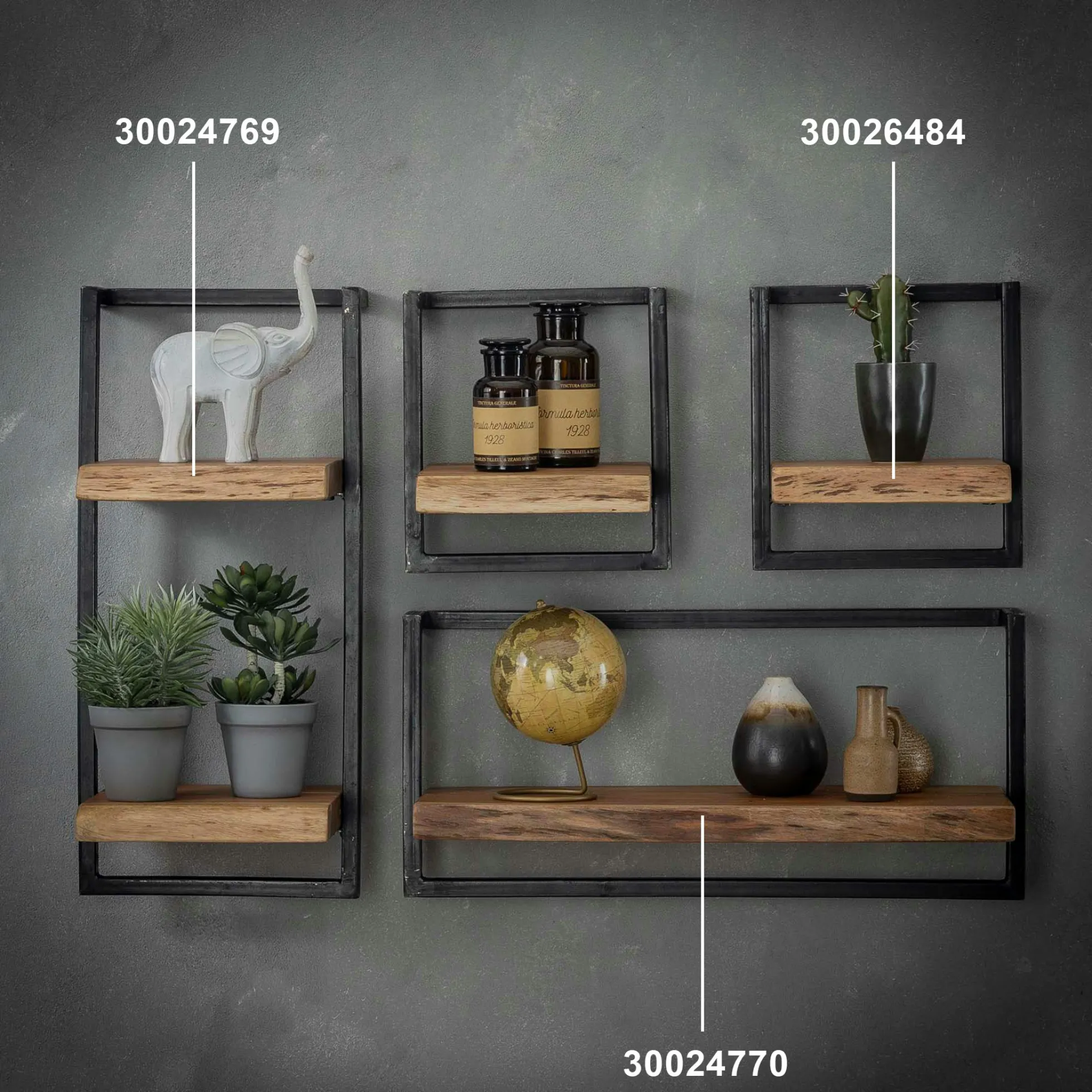 Etagère verticale bois métal MELBOURNE
