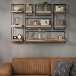 Etagère verticale bois métal MELBOURNE