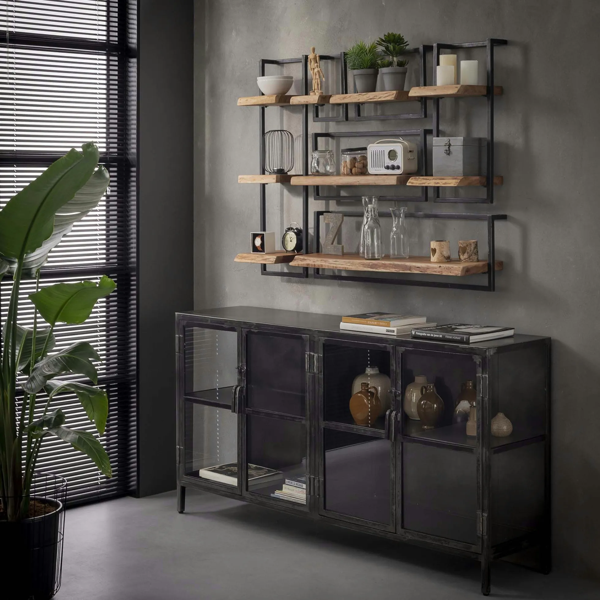 Etagère verticale bois métal MELBOURNE