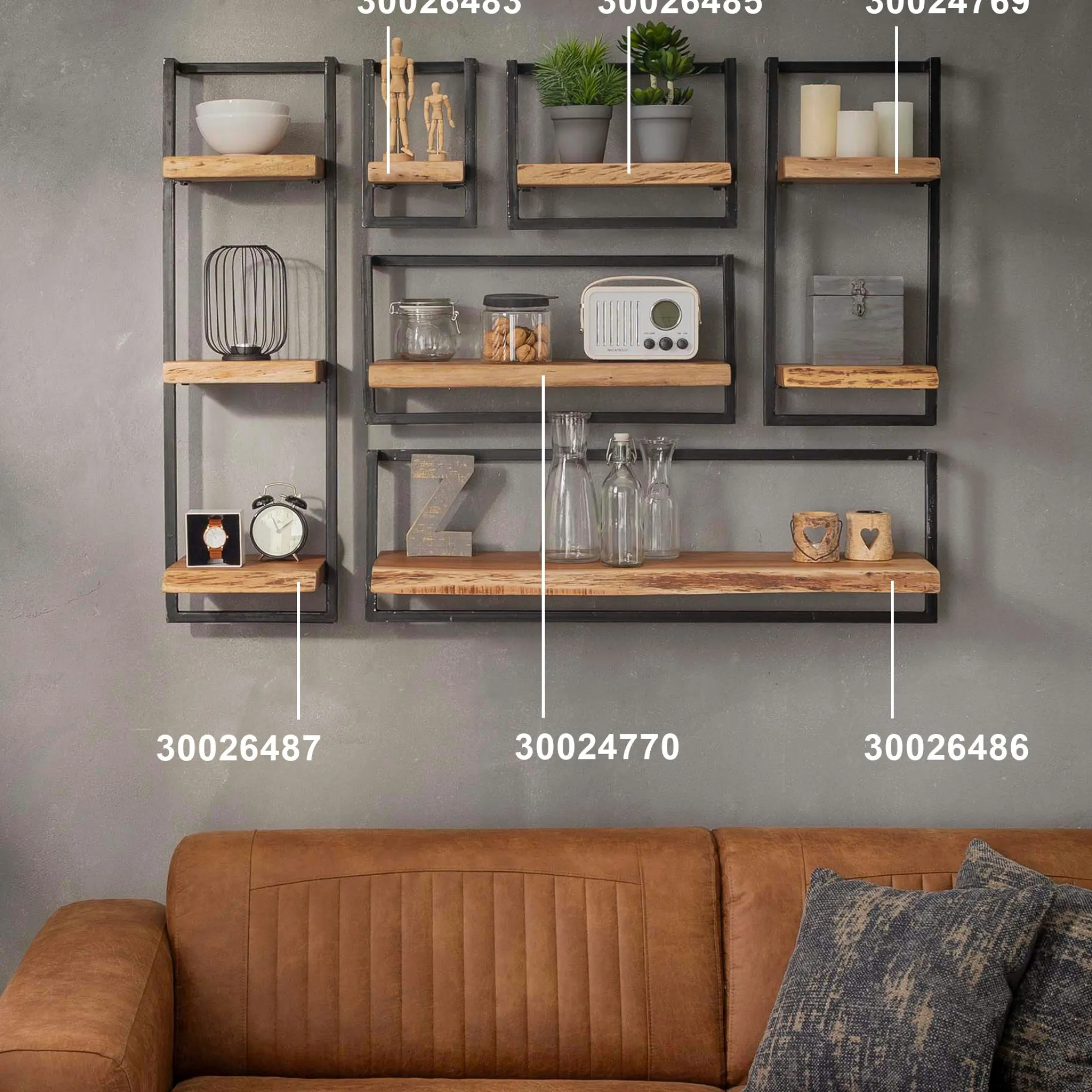 Etagère verticale bois métal MELBOURNE