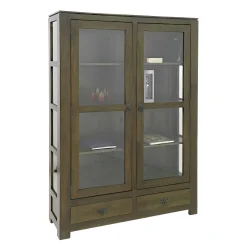 Etagère vitrée hévéa 120cm HELENA