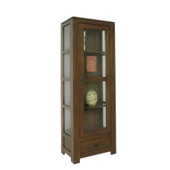 Etagère vitrée hévéa 60x170cm HELENA