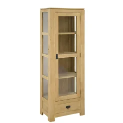 Etagère vitrée hévéa 60x170cm HELENA