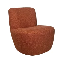Fauteuil arrondi tissu bouclettes terracotta MALMOE