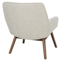 Fauteuil beige sable avec structure en bois de noyer BERLIN