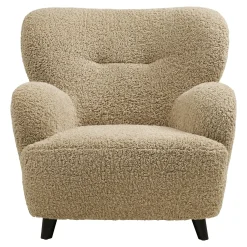 Fauteuil beige taupe en tissu BERLIN