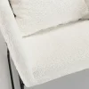 Fauteuil blanc en tissu bouclette TIM