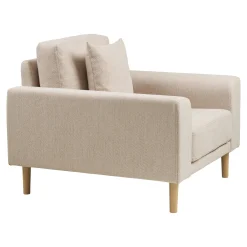 Fauteuil blanc sable en tissu ROTTERDAM