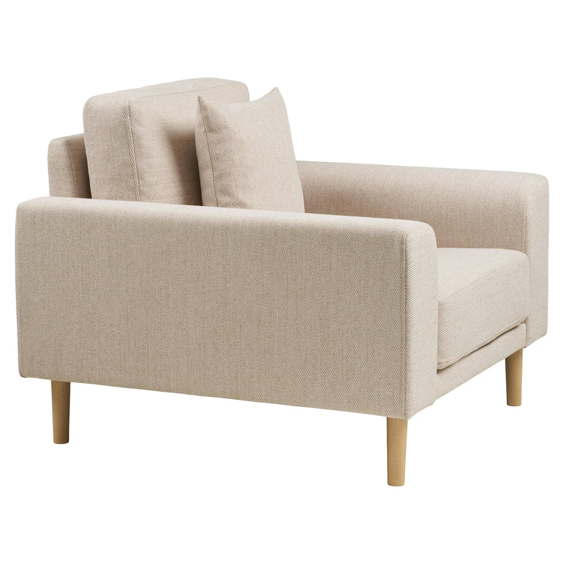 Fauteuil blanc sable en tissu ROTTERDAM