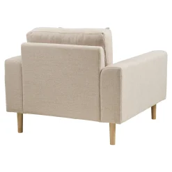 Fauteuil blanc sable en tissu ROTTERDAM