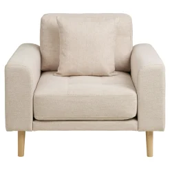 Fauteuil blanc sable en tissu ROTTERDAM