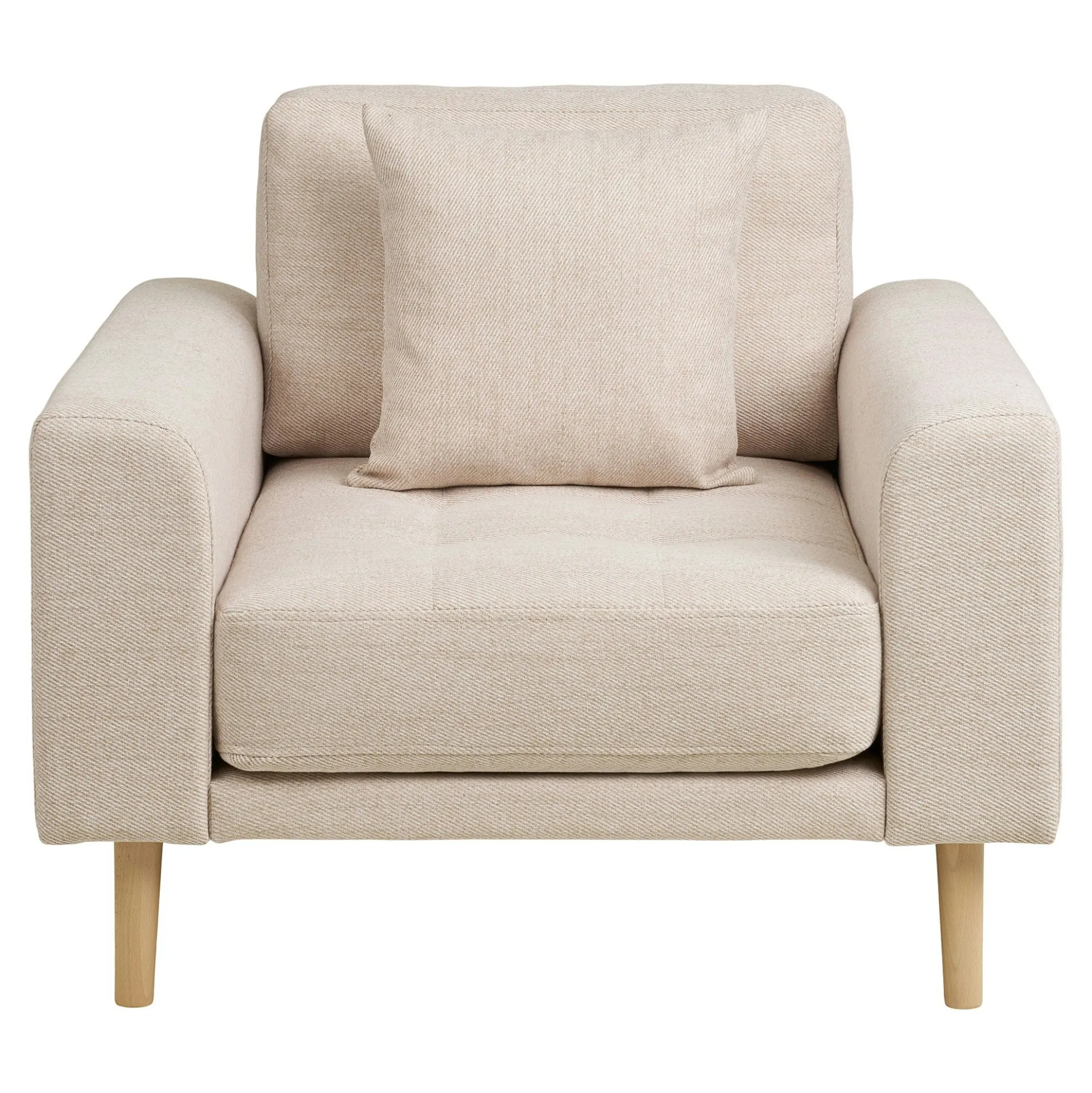 Fauteuil blanc sable en tissu ROTTERDAM