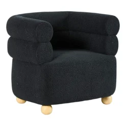 Fauteuil cabriolet design tissu bouclé bleu IENA