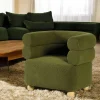 Fauteuil cabriolet design tissu bouclé vert IENA