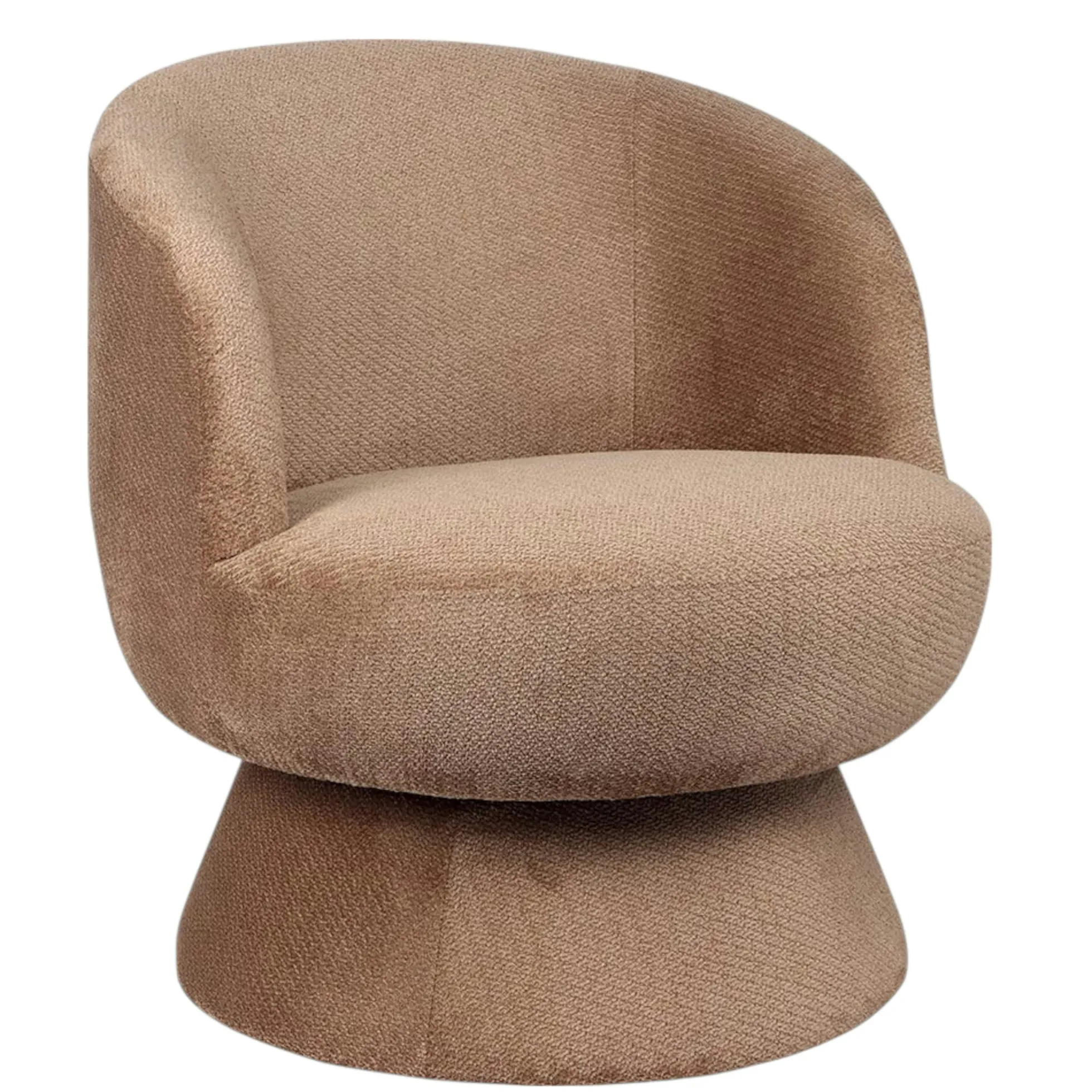 Fauteuil camel pivotant - tissu chenille, style rétro IENA