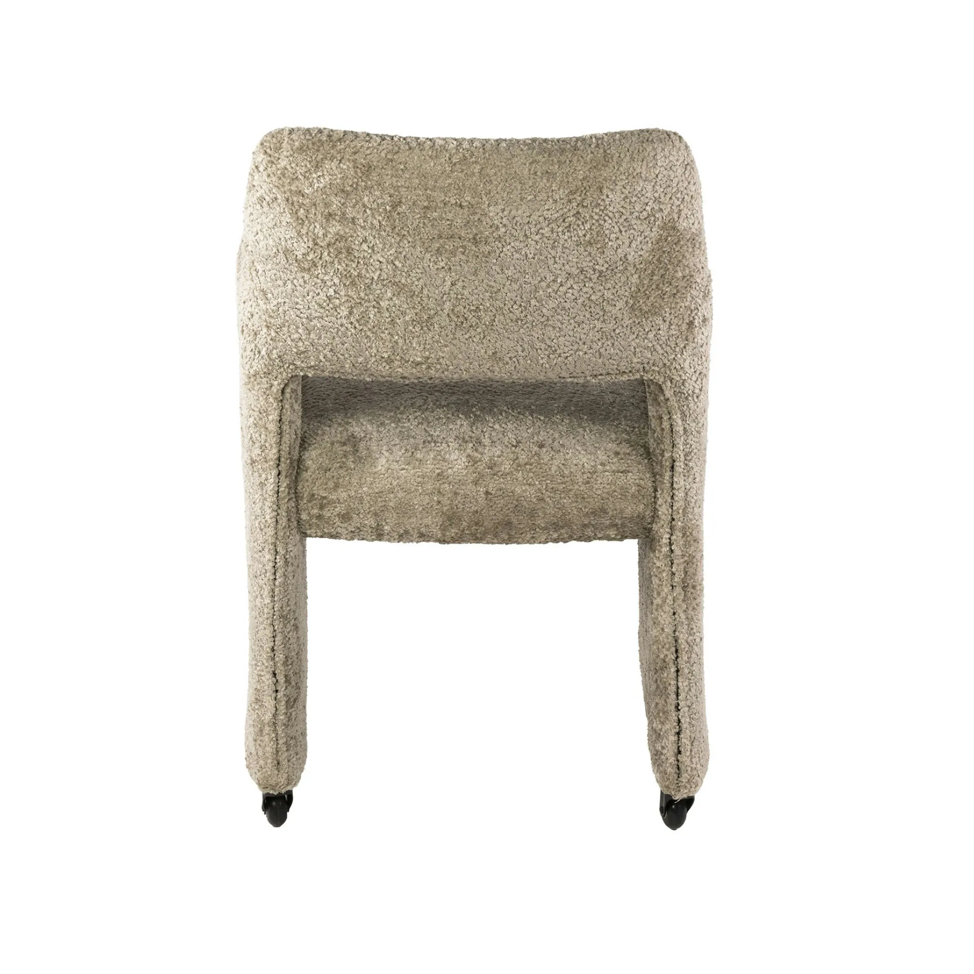 Fauteuil confortable à roulettes tissu cosy beige (x2) CREEK