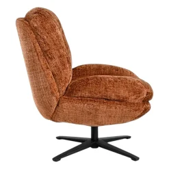 Fauteuil confort pivotant tissu doux terracotta IENA