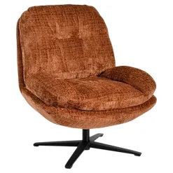 Fauteuil confort pivotant tissu doux terracotta IENA