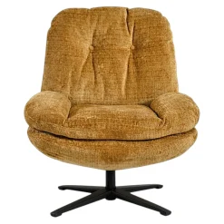 Fauteuil confort pivotant tissu doux moutarde IENA