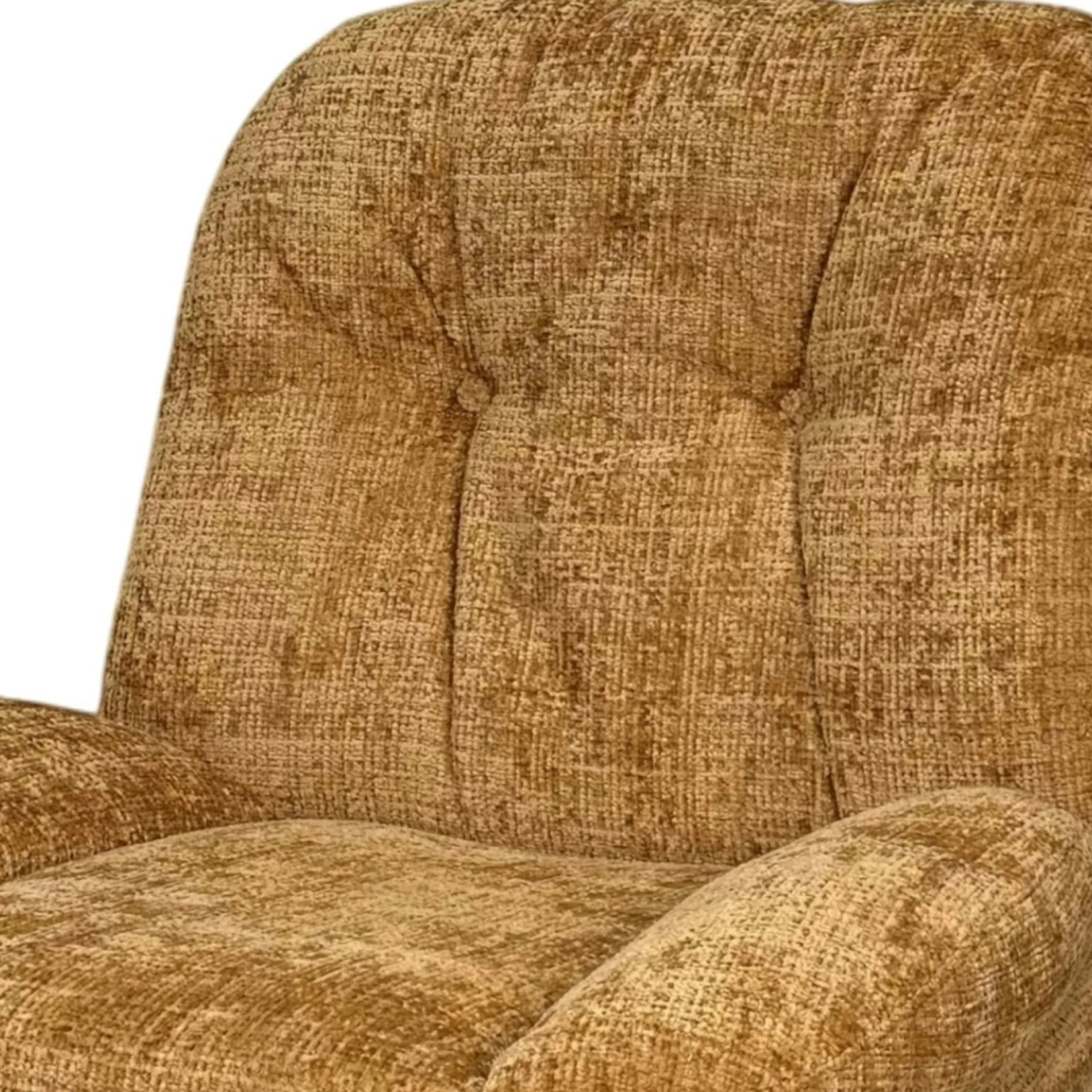 Fauteuil confort pivotant tissu doux moutarde IENA