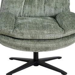 Fauteuil confort pivotant tissu doux vert IENA