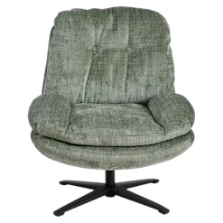 Fauteuil confort pivotant tissu doux vert IENA