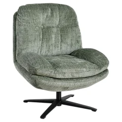 Fauteuil confort pivotant tissu doux vert IENA