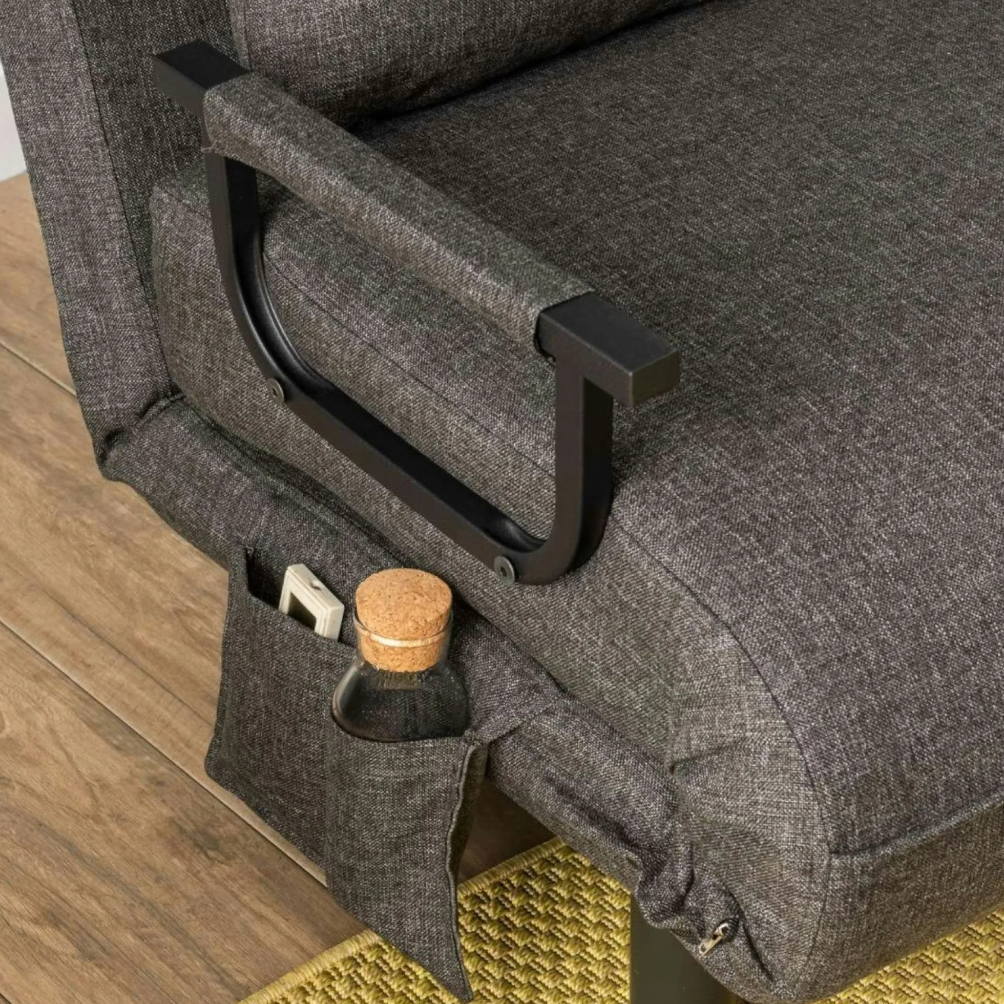 Fauteuil convertible anthracite couchage 175 cm IBARRA