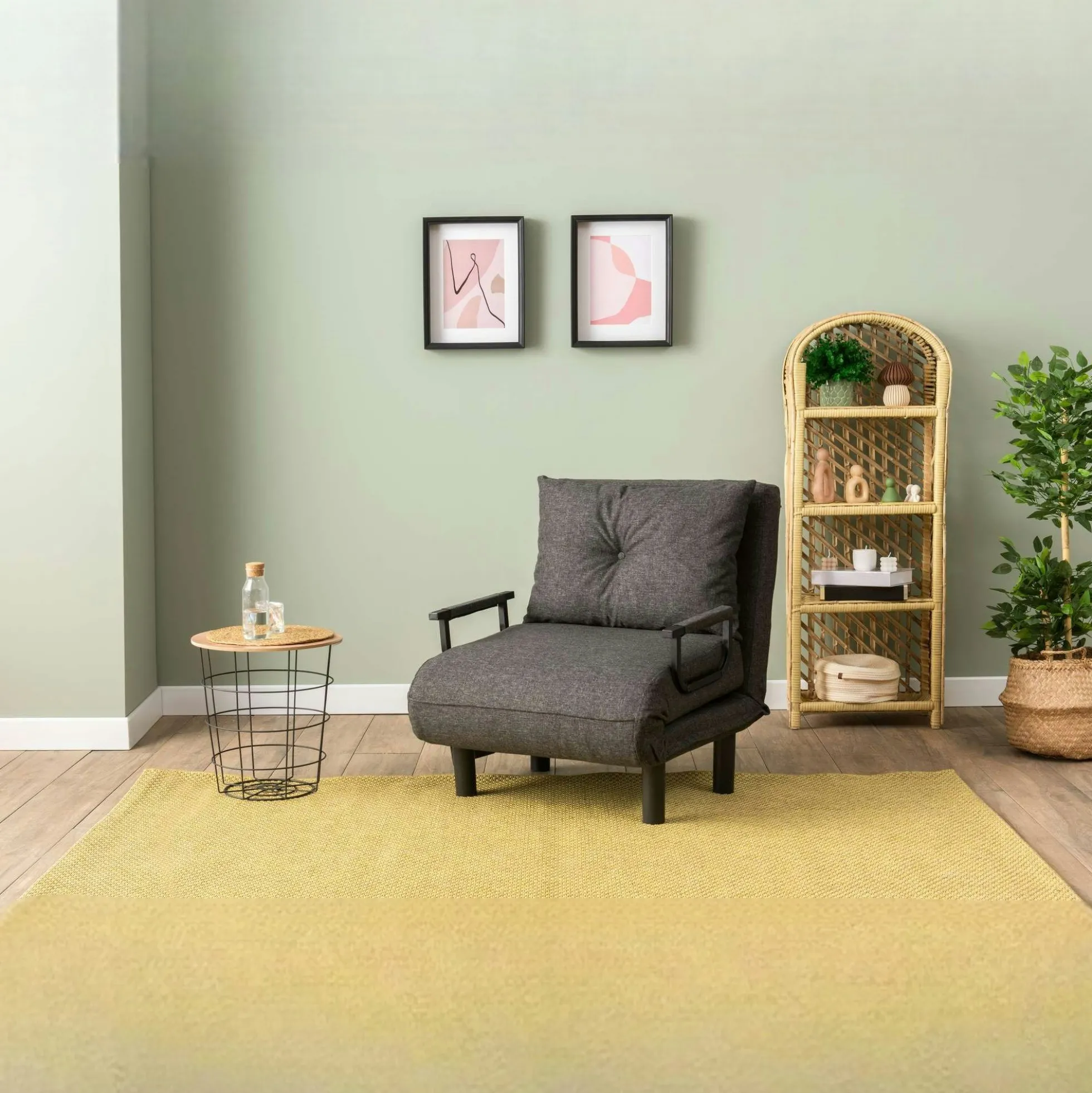 Fauteuil convertible anthracite couchage 175 cm IBARRA