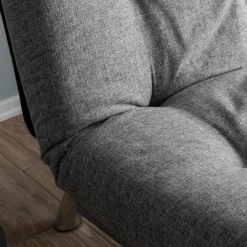 Fauteuil convertible banquette gris chiné pieds chromés CUSCO