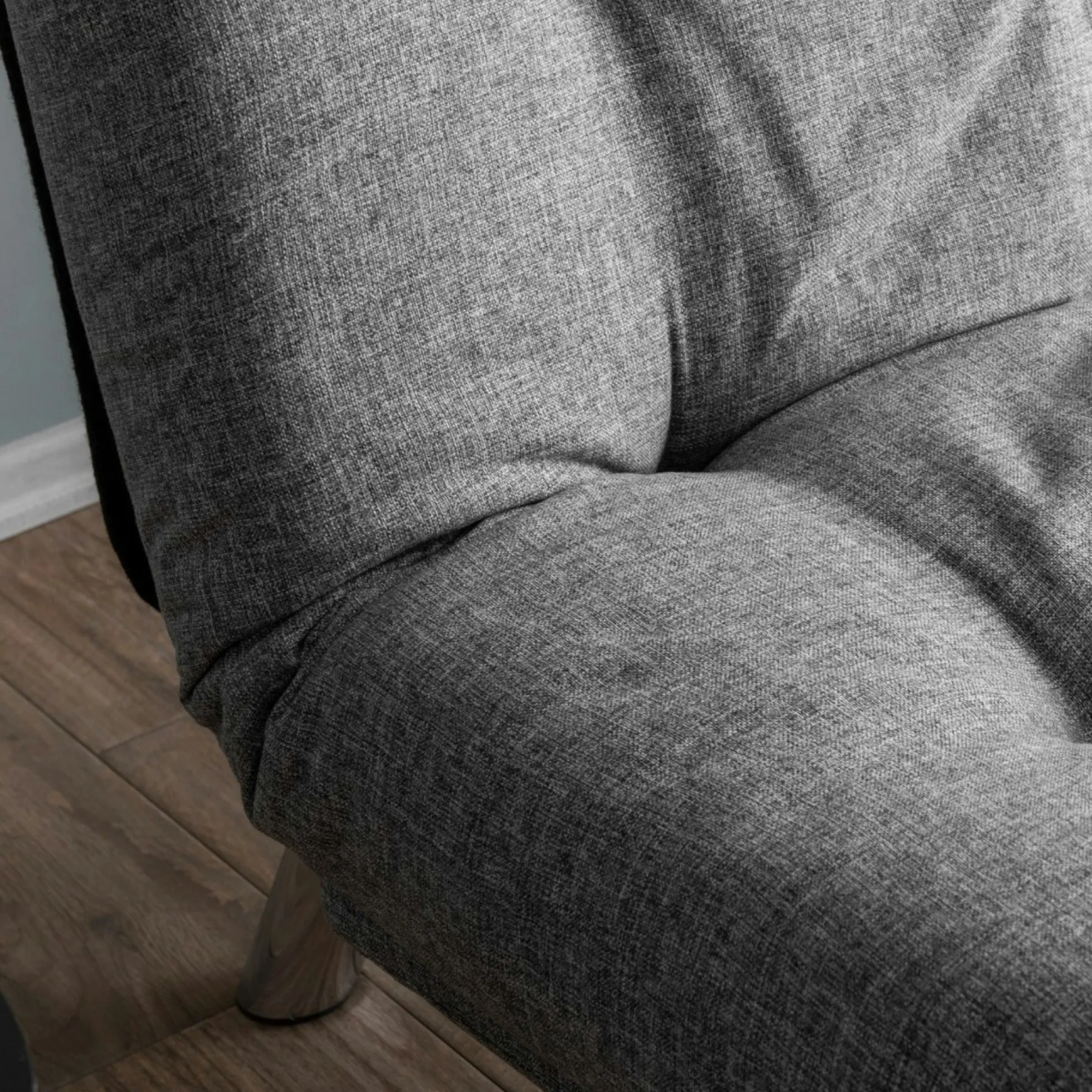 Fauteuil convertible banquette gris chiné pieds chromés CUSCO