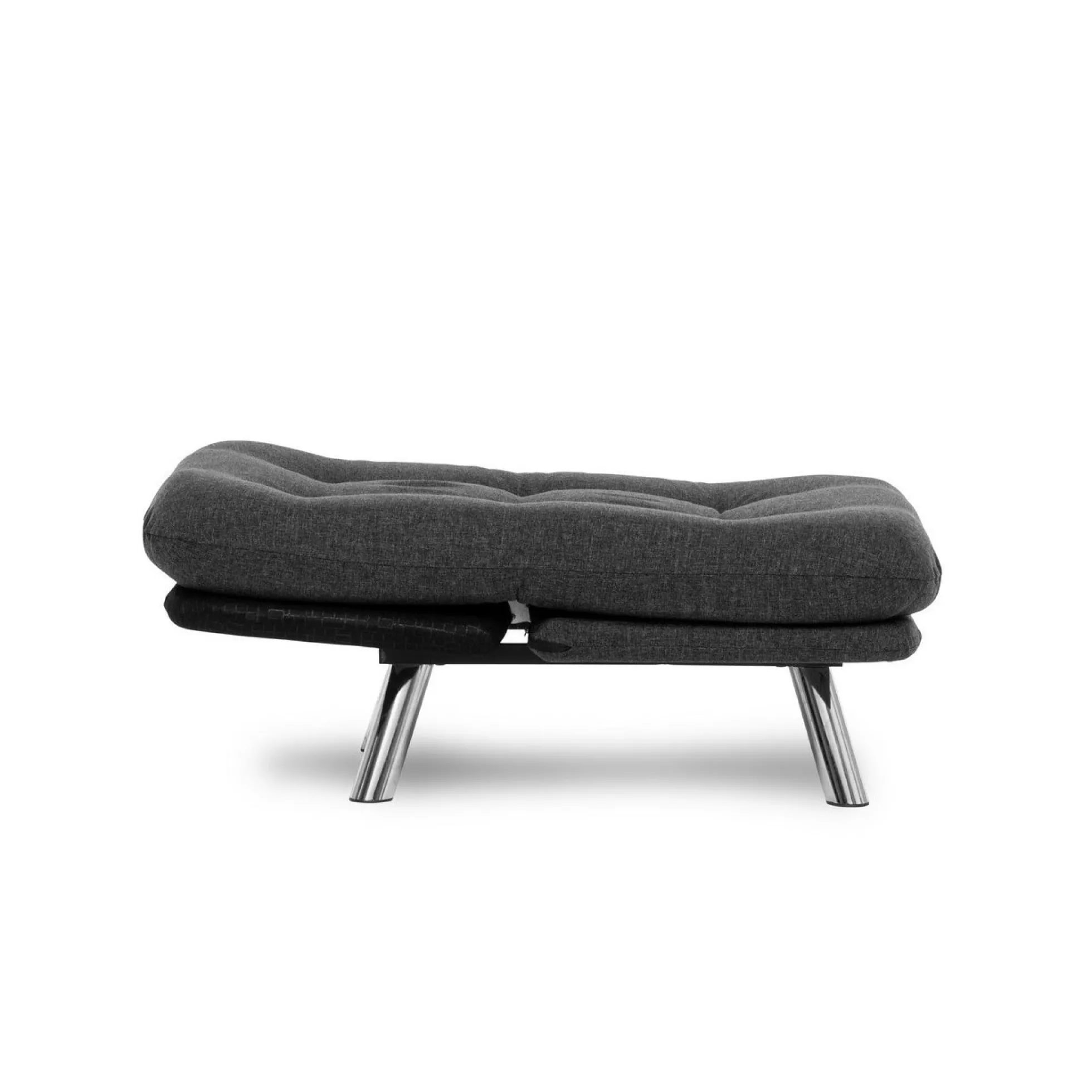 Fauteuil convertible banquette gris foncé pieds chromés CUSCO