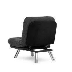 Fauteuil convertible banquette gris foncé pieds chromés CUSCO