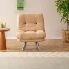 Fauteuil convertible banquette beige pieds chromés CUSCO