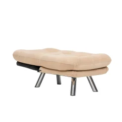 Fauteuil convertible banquette beige pieds chromés CUSCO