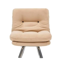 Fauteuil convertible banquette beige pieds chromés CUSCO