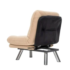 Fauteuil convertible banquette beige pieds chromés CUSCO