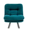 Fauteuil convertible banquette bleu lagon pieds chromés CUSCO