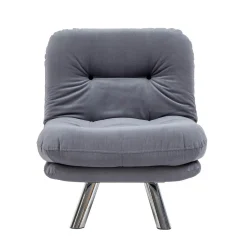 Fauteuil convertible banquette gris orage pieds chromés CUSCO
