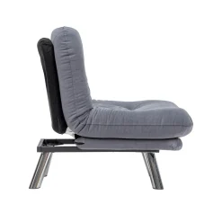 Fauteuil convertible banquette gris orage pieds chromés CUSCO