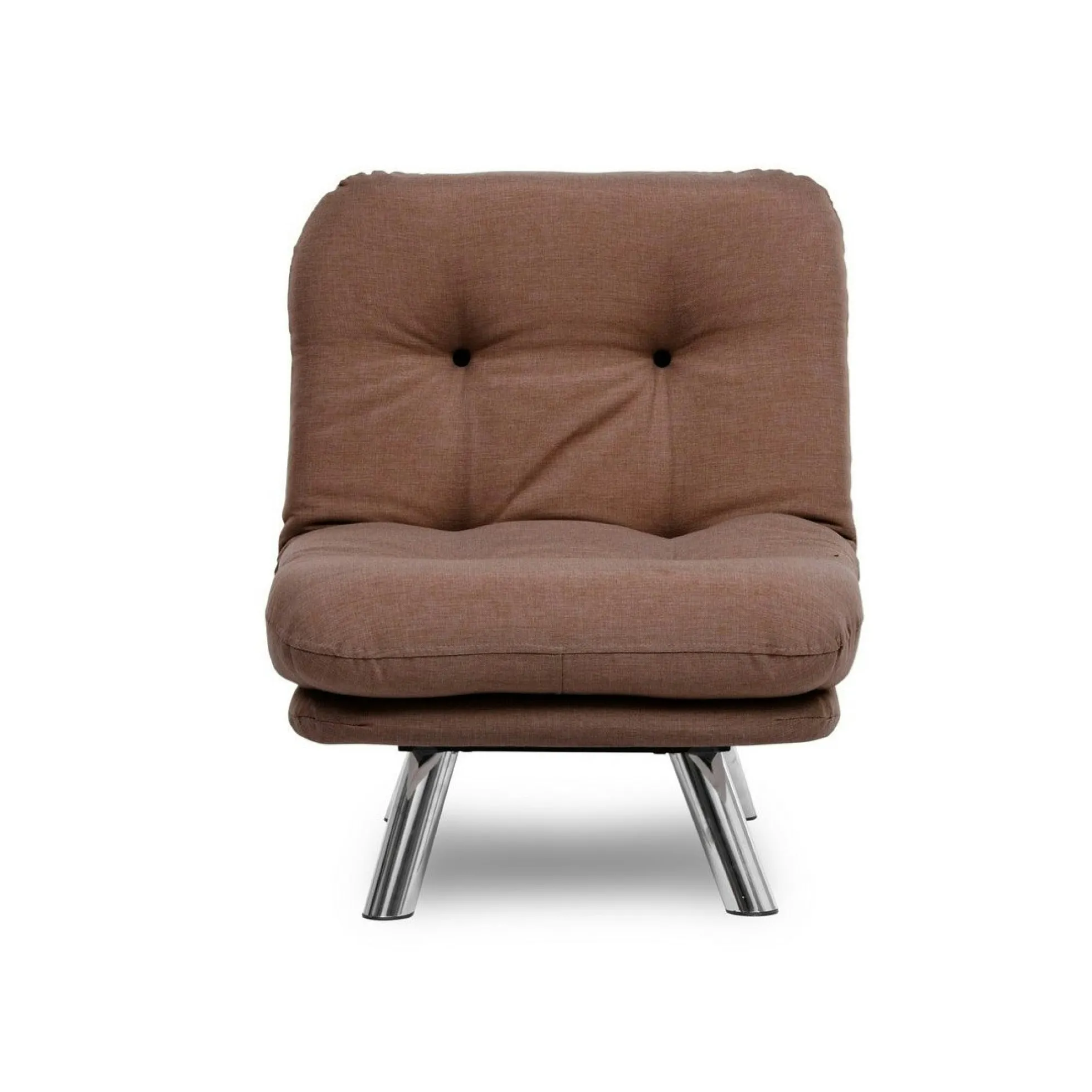 Fauteuil convertible banquette marron pieds chromés CUSCO
