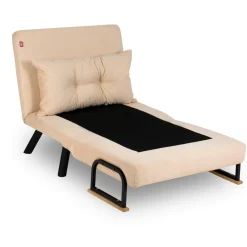 Fauteuil convertible beige - coussin assorti MODI