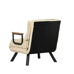 Fauteuil convertible beige - coussin assorti MODI