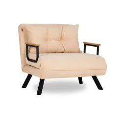 Fauteuil convertible beige - coussin assorti MODI