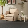Fauteuil convertible beige lin 1 place couchage 200 cm ORURO